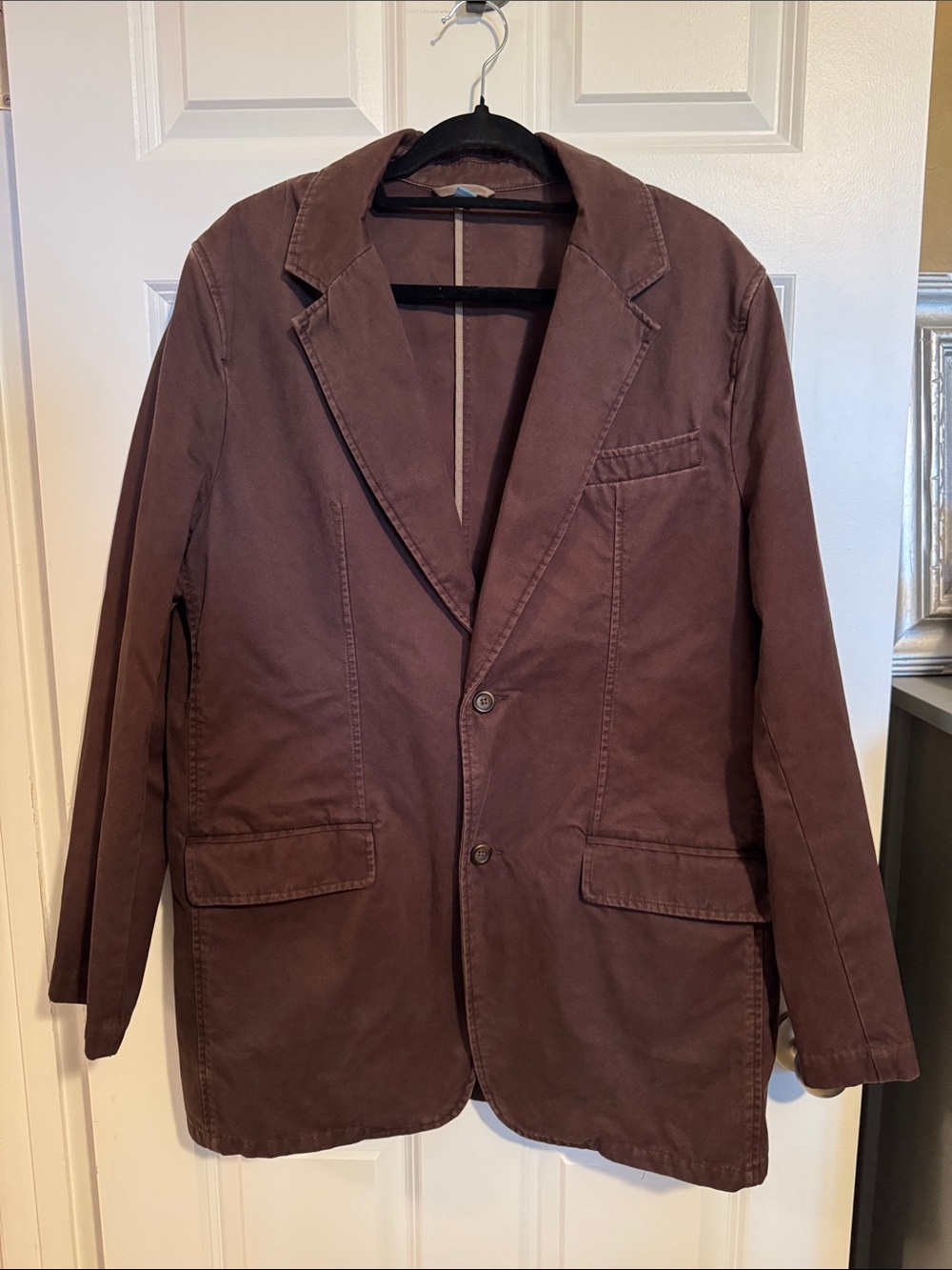 Men's Casual Two-Button Blazer in Deep Brown